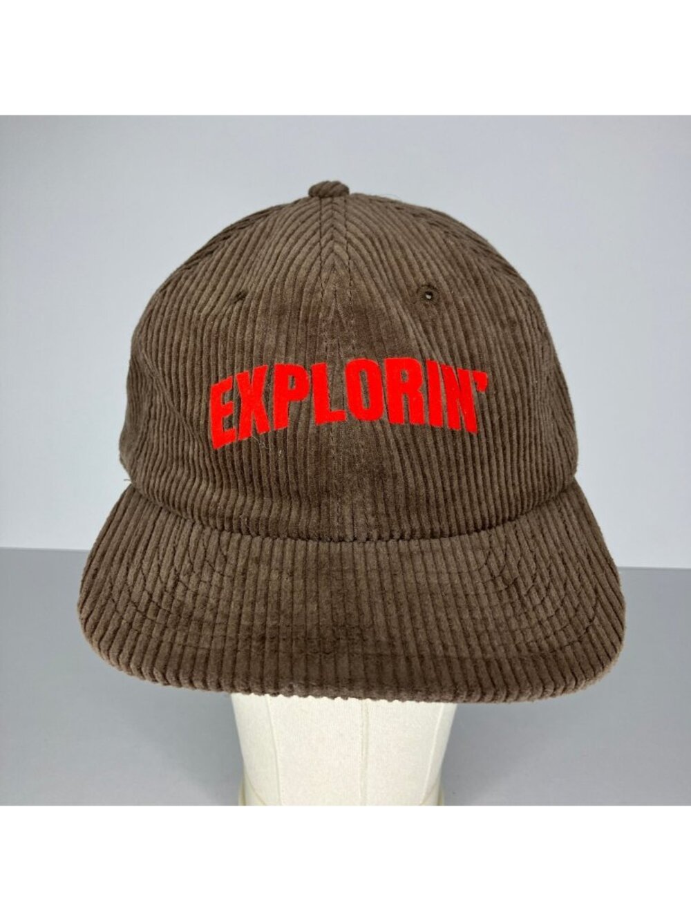 EXPLORIN' AS Colour Class Corduroy Hat Men's One Size Adjustable Brown